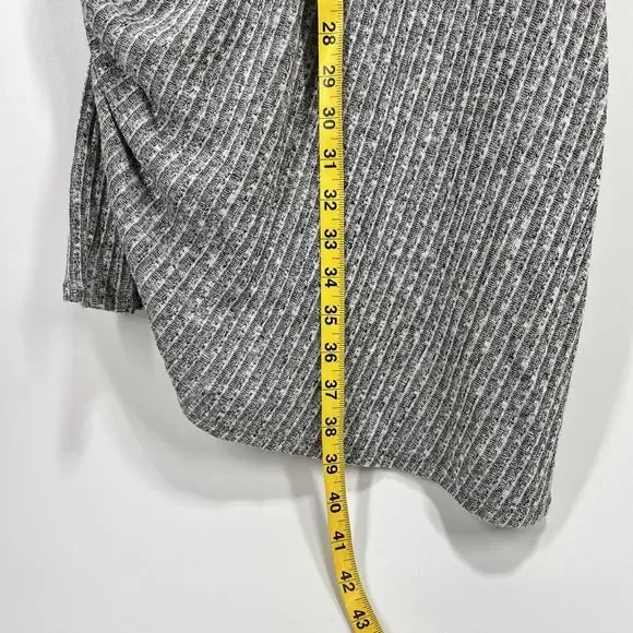 Freshmint USA Womens Wrap Dress Size XL Knee Gray V-Neck Knit 3/4 Sleeve Zipper - Picture 6 of 10